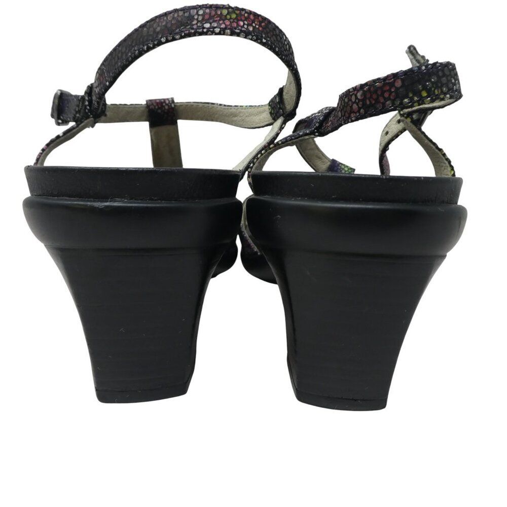 Abeo Georgie Multicolor Leather Open Toe Slingback Heels Sandals Womens 9 Narrow - Picture 9 of 13